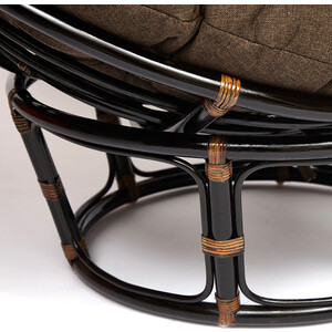 Кресло TetChair Papasan 23/01 W с подушкой Antique brown античный черно-коричневый/ткань коричневый 3М7-147