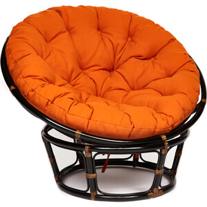 Кресло TetChair Papasan 23/01 W с подушкой Antique brown античный черно-коричневый/ткань оранжевый С23 кресло tetchair rainbow pink