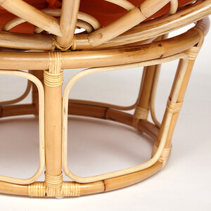 Кресло TetChair Papasan ECO P115-1/SP STD с подушкой, ремешками Natural, ткань оранжевый С23