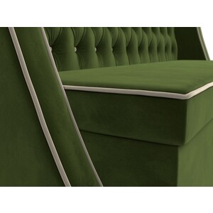 Кухонный прямой диван АртМебель Лофт микровельвет зеленый