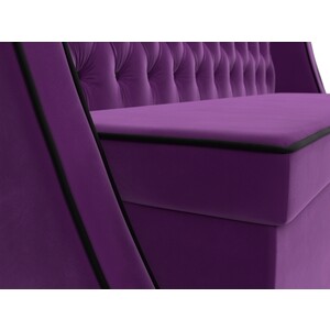 Кухонный прямой диван АртМебель Лофт микровельвет фиолетовый