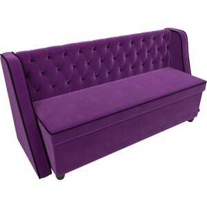 Кухонный прямой диван АртМебель Лофт микровельвет фиолетовый