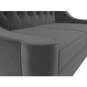Кухонный прямой диван АртМебель Бронкс велюр серый