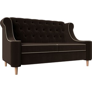 Кухонный прямой диван АртМебель Бронкс микровельвет коричневый диван угловой артмебель венеция эко кожа коричневый правый