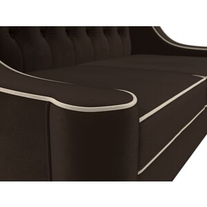 Кухонный прямой диван АртМебель Бронкс микровельвет коричневый