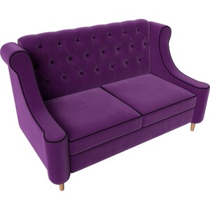 Кухонный прямой диван АртМебель Бронкс микровельвет фиолетовый