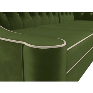 Кухонный угловой диван АртМебель Бронкс микровельвет зеленый правый угол