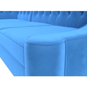 Кухонный угловой диван АртМебель Бронкс велюр голубой левый угол