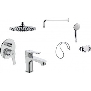 Комплект смесителей Ideal Standard Alpha 7 в 1 для раковины и ванны с душем (BD003AA) держатель стойки для раковины