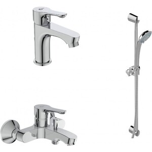 Комплект смесителей Ideal Standard Alpha 3 в 1 для раковины и ванны с душем (BD004AA) держатель стойки для раковины