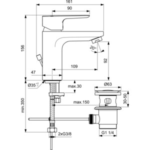 Комплект смесителей Ideal Standard Ceraplan III 3 в 1 для раковины и ванны с душем (BD005AA)