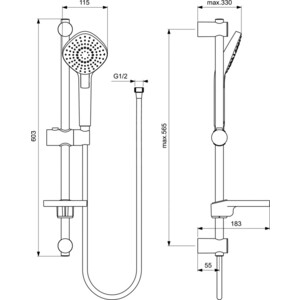 Комплект смесителей Ideal Standard Ceraflex 3 в 1 для раковины и ванны с душем (BD001AA)