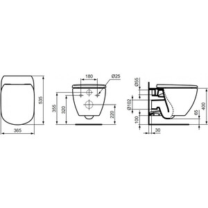 Унитаз подвесной (чаша) Ideal Standard AquaBlade (T0079V1)
