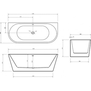 Акриловая ванна Abber 150x80 пристенная (AB9216-1.5)