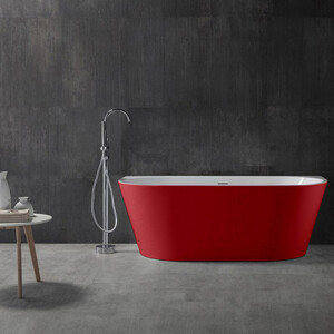 Акриловая ванна Abber 170x80 пристенная, красная (AB9216-1.7R)
