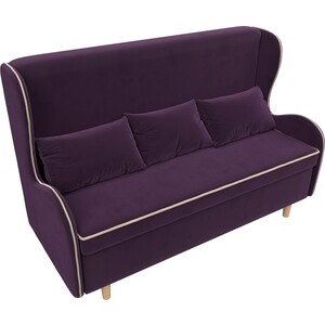 Кухонный прямой диван АртМебель Сэймон велюр фиолетовый