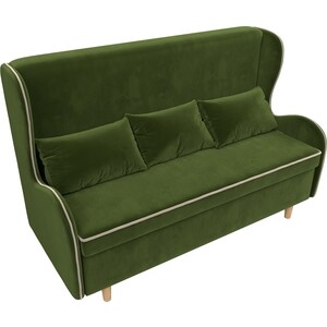 Кухонный прямой диван АртМебель Сэймон микровельвет зеленый