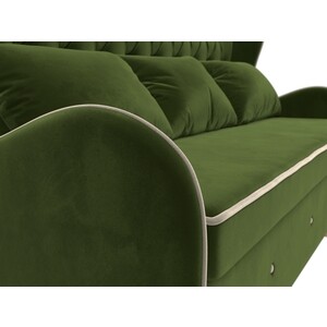 Кухонный прямой диван АртМебель Сэймон Люкс микровельвет зеленый