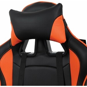 Кресло компьютерное Brabix GT Racer GM-100 две подушки экокожа черное/оранжевое (531925)