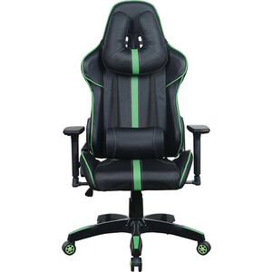 Кресло компьютерное Brabix GT Carbon GM-120 две подушки экокожа черное/зеленое (531929) прорезиненные колеса ролики для кресла brabix