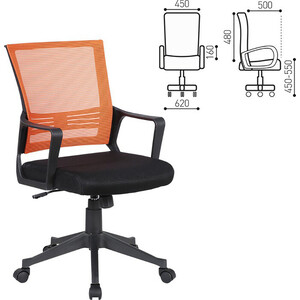 Кресло Brabix Balance MG-320 с подлокотниками комбинированное черное/оранжевое 531832 Balance MG-320 с подлокотниками комбинированное черное/оранжевое 531832 - фото 3