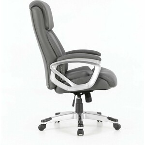 Кресло офисное Brabix Level EX-527 пружинный блок рециклированная кожа серое Premium (531937)
