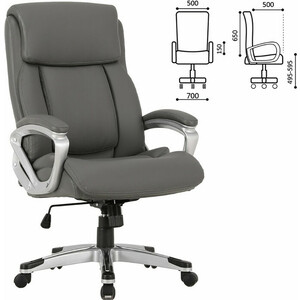 Кресло офисное Brabix Level EX-527 пружинный блок рециклированная кожа серое Premium (531937)