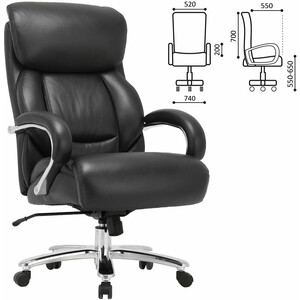 Кресло офисное Brabix Pride HD-100 натуральная кожа черное Premium (531940) pride