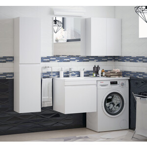 Мебель для ванной Corozo Альтаир 57 (120L) подвесная, под стиральную машинку, белая