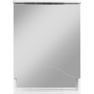 Зеркало-шкаф Stella Polar Лиана 50 с подсветкой, правый, белый (SP-00000036) зеркало шкаф style line панда волна 60 с подсветкой белый 4650134470383