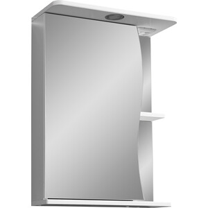 Зеркало-шкаф Stella Polar Верея 55 с подсветкой, левый, белый (SP-00000040) зеркало шкаф style line панда волна 60 с подсветкой белый 4650134470383