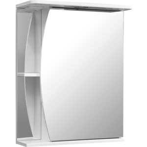 Зеркало-шкаф Stella Polar Лана 55 с подсветкой, правый, белый (SP-00000044) зеркало шкаф style line панда волна 60 с подсветкой белый 4650134470383