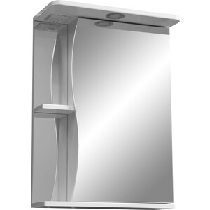 Зеркало-шкаф Stella Polar Верея 55 с подсветкой, правый, белый (SP-00000041) зеркало мебелик beautystyle 8 белый п0003720