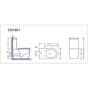 Унитаз-компакт безободковый Ceramicanova Mia Rimless, с сиденьем микролифт (CN1801-B, CN1801-T)