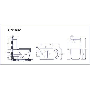 Унитаз-компакт безободковый Ceramicanova Highlight Rimless, с сиденьем микролифт (CN1802-B, CN1802-T)