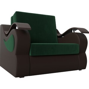 Кресло-кровать АртМебель Меркурий велюр зеленый экокожа коричневый (80) сетка маскировочная камуфляж мультикам 2x6 м зеленый коричневый