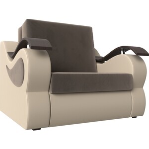 Кресло-кровать АртМебель Меркурий велюр коричневый экокожа бежевый (60) кресло артмебель рамос велюр бежевый