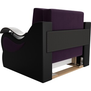 Кресло-кровать АртМебель Меркурий велюр фиолетовый экокожа черный (60)