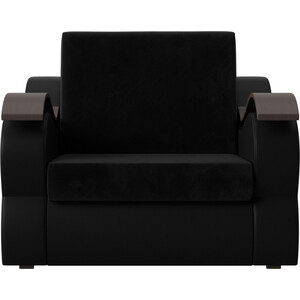 Кресло-кровать АртМебель Меркурий велюр черный экокожа черный (60)