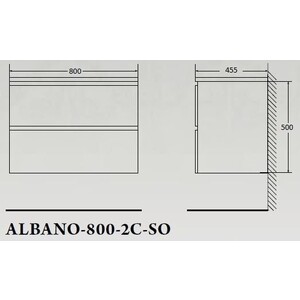 Тумба с раковиной BelBagno Albano 80 bianco lucido (ALBANO-800-2C-SO-BL, BB800/455-LV-MR-ALR)