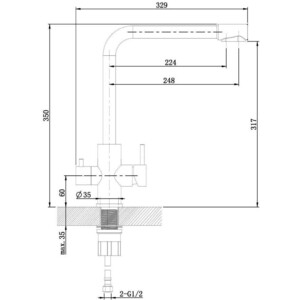 Смеситель для кухни Orange Steel под фильтр, никель (M99-008NI)