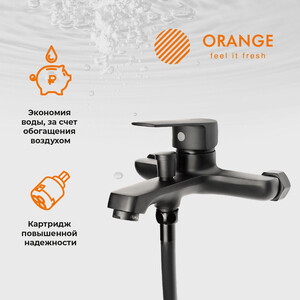 Смеситель для ванны Orange Loop с душем, черный (M26-100B)