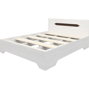 Кровать Ника Валирия КР 034 (основание плита ЛДСП) анкор/белый глянец шкаф ника валирия шк 033 анкор белый глянец