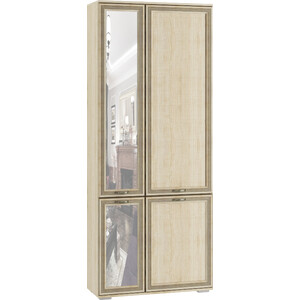 Шкаф комбинированный с зеркалом Ника Ливорно ЛШ-9 дуб сонома шкаф угловой ника с зеркалом спальня эрика