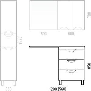 Тумба с раковиной Corozo Алиот 120 правая, напольная, под стиральную машину, белая (SD-00000597, 2000949237428)