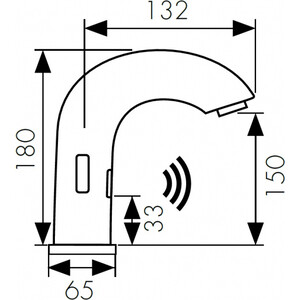 Смеситель для раковины Kaiser Sensor сенсорный, питание от 220В, хром (38421)