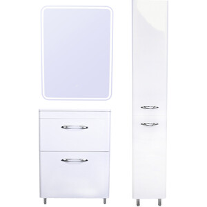 Мебель для ванной Style line Каре 60 Люкс напольная, белая зеркальный шкаф style line каре 70x80 с подсветкой сенсорный выключатель сс 00002275