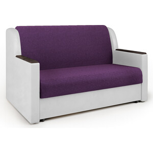 Диван-кровать Шарм-Дизайн Аккорд Д 100 фиолетовая рогожка и экокожа белая шкаф угловой гостиная элана бодега белая