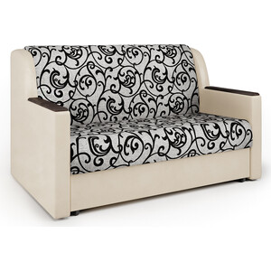 Диван-кровать Шарм-Дизайн Аккорд Д 100 экокожа беж и узоры диван аккордеон шарм дизайн шарм 120 узоры