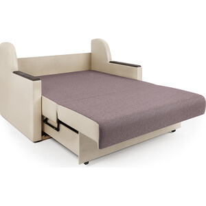 Диван-кровать Шарм-Дизайн Аккорд Д 120 рогожка латте и экокожа беж